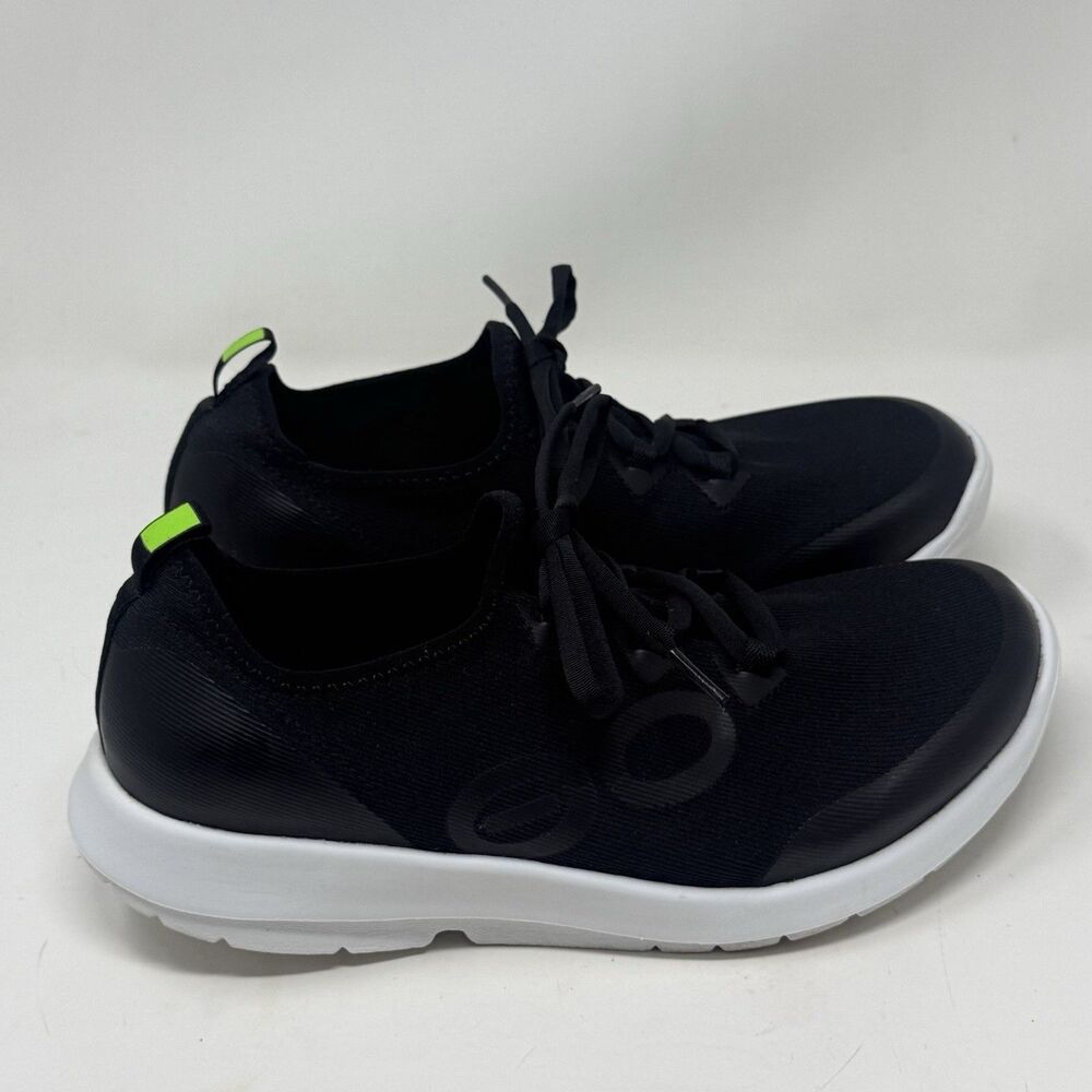 OOFOS Oomg Sport LS Low Shoes Mens 10 Black Mesh Lace Up Comfort Recovery Casual